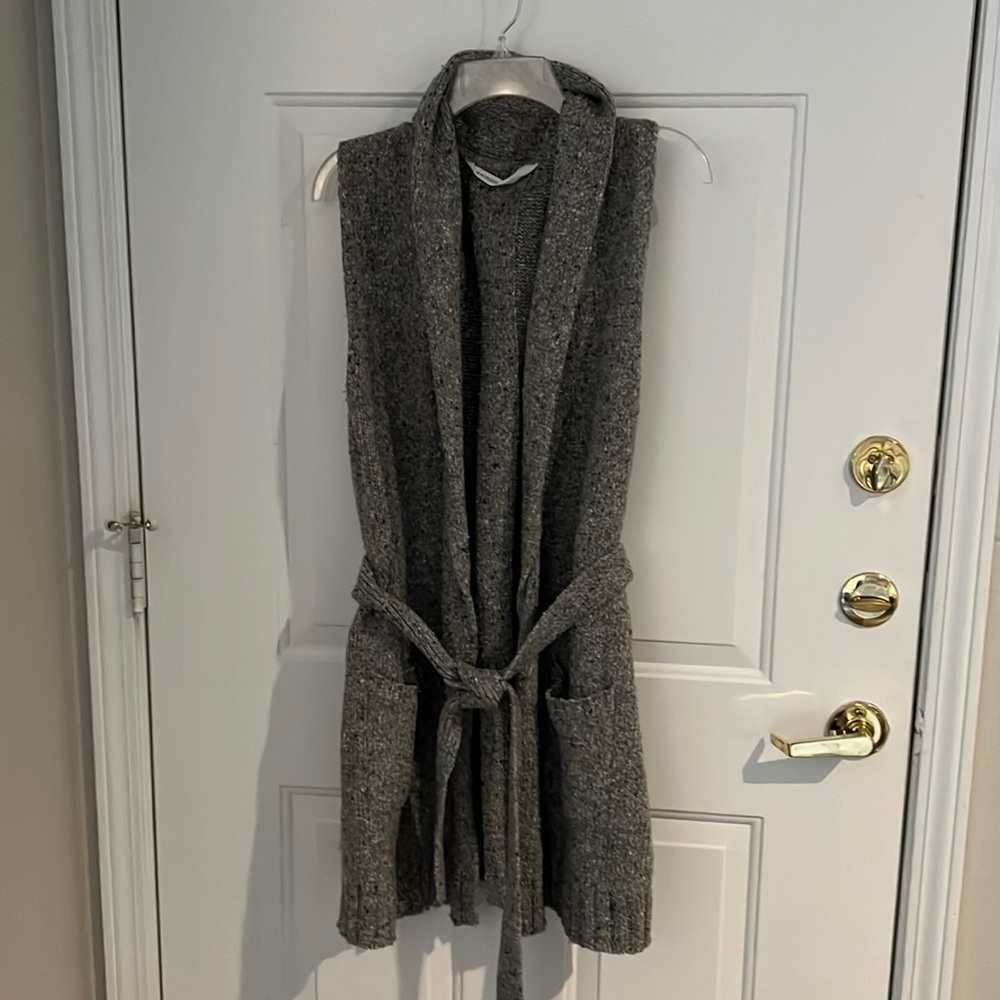 Athleta belted long cardigan vest sweater